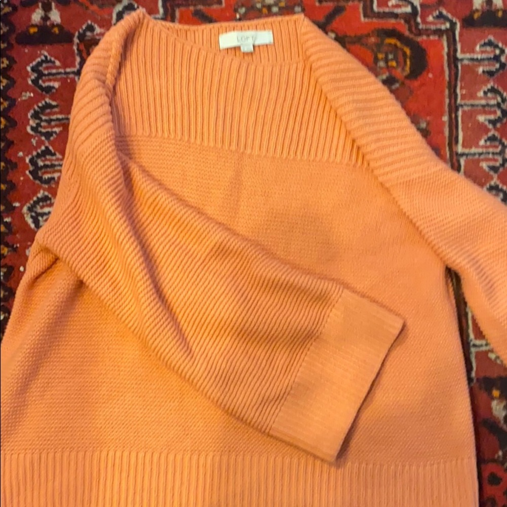 Loft coral sweater.  Runs big
